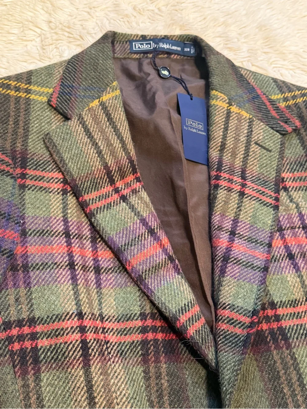 NWT Polo Ralph Lauren The RL67 Plaid Tweed Jacket - Size 38R